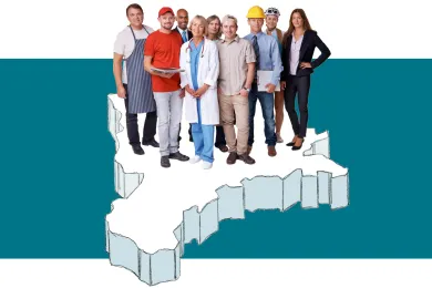 Menschen aus verschiedenen Arbeitsbranchen