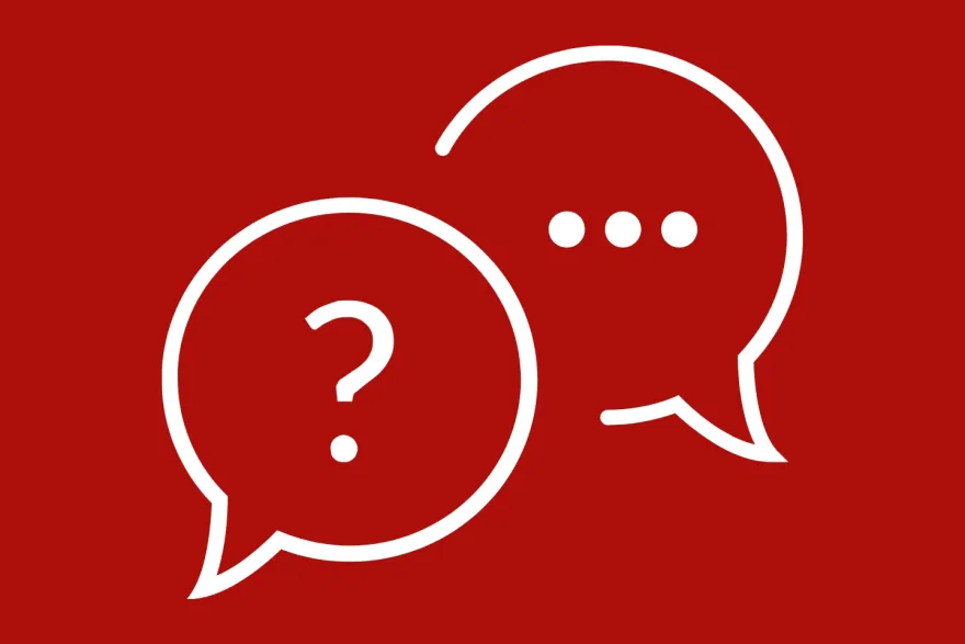 Eine Grafik mit einem Fragezeichen in einer Sprechblase